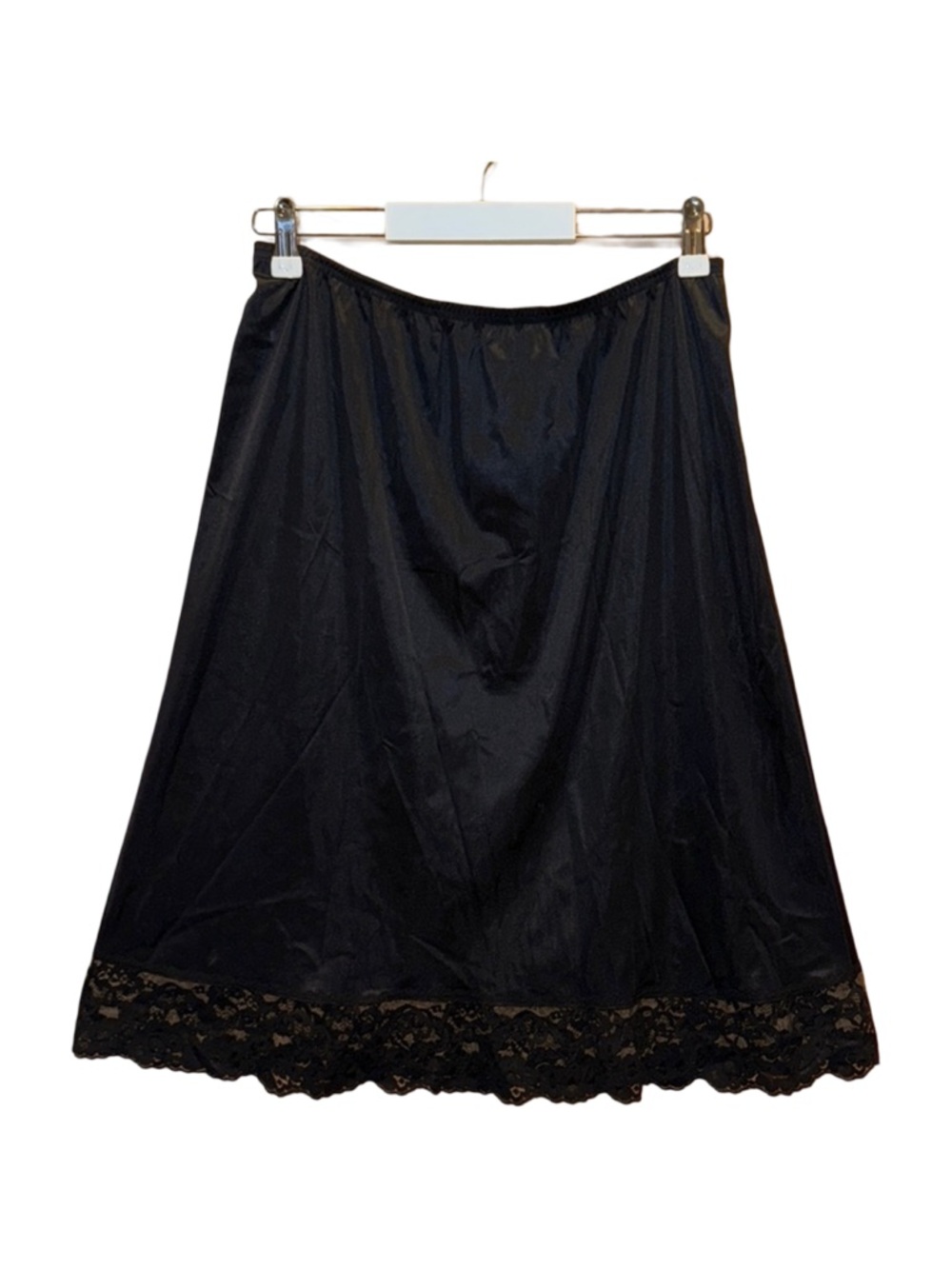 VASSARETTE Vintage Black Slip Lace Detail Elegant Lingerie XL